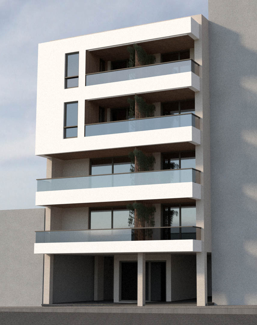 3D render of the building under construction by XG Group of Engineers, Kanari 61, Volos