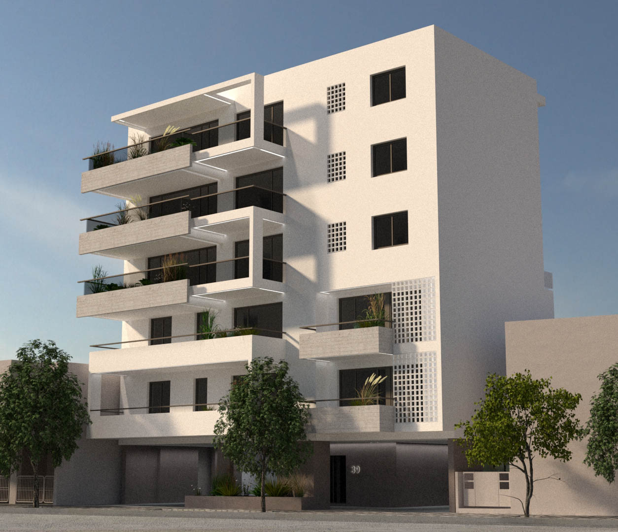 3D render of a building under construction by XG Group of Engineers at Dondolinon 37, Volos